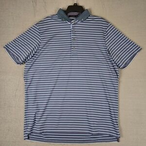 GREYSON Golf Polo‎ Shirt Mens XL Button Down Wolf Performance Stretch Blue *READ